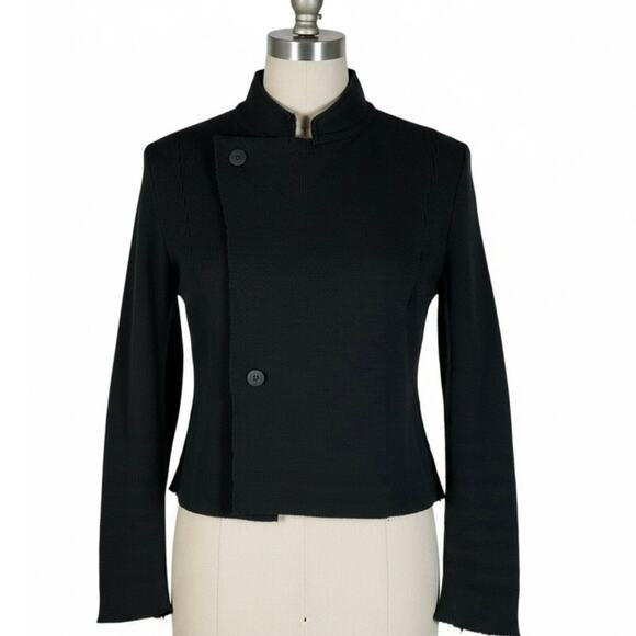 Issey Miyake A-POC Inside Black Asymmetrical Avant Garde Jacket Size 2 - Picture 1 of 8